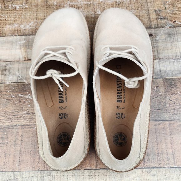 Birkenstock Gary Sand Men Sz 12 EU 45 Ginger Suede Leather Oxford Derbys Cork - Picture 6 of 9